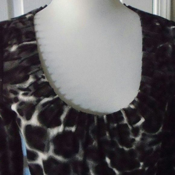 INC KNIT TOP SCOOP NECK 3/4 SLEEVES ANIMAL PRINT SMALL PETITE  SP - Picture 5 of 5